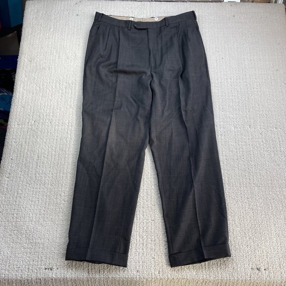 Samuelsohn SB GreenWich Super 120's Mens Grey Check 2 Piece Suit Size 44-48 Tall - Picture 11 of 16